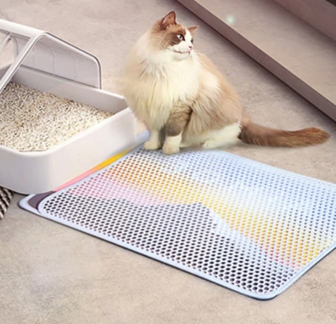 ペットマット 猫用 清潔快適ふんわりトイレマット