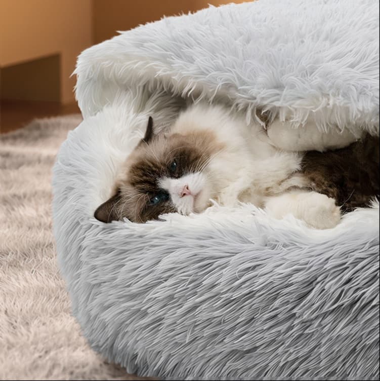 ペットマット 猫用 もふもふ包み込みベッド