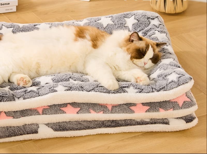 ペットマット 猫用 ふかふか星柄マット