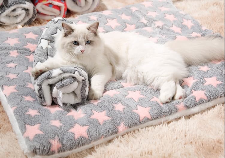 ペットマット 猫用 ふかふか星柄マット