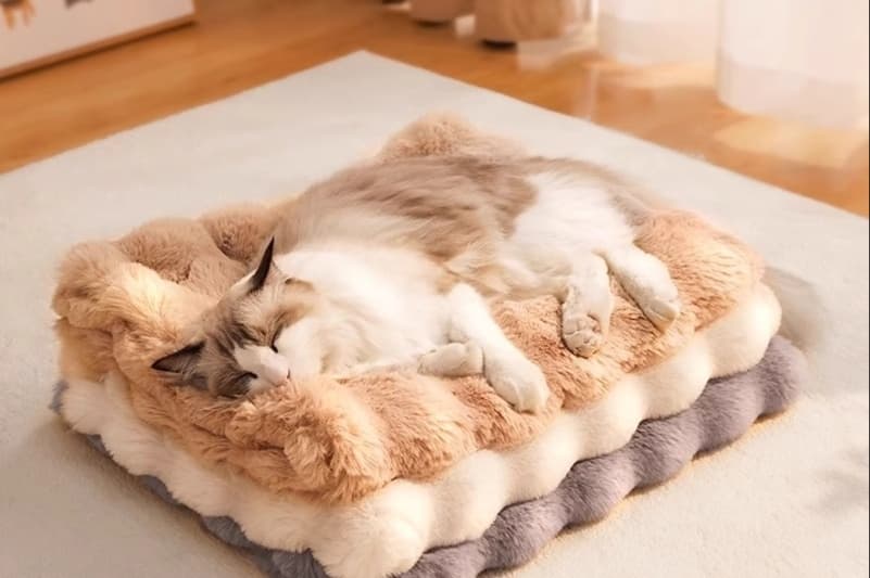 ペットマット 猫用 もこもこ波型マット
