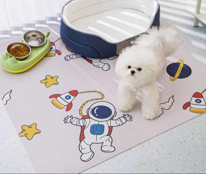 ペットマット 犬猫兼用 宇宙飛行士とお星様のマット