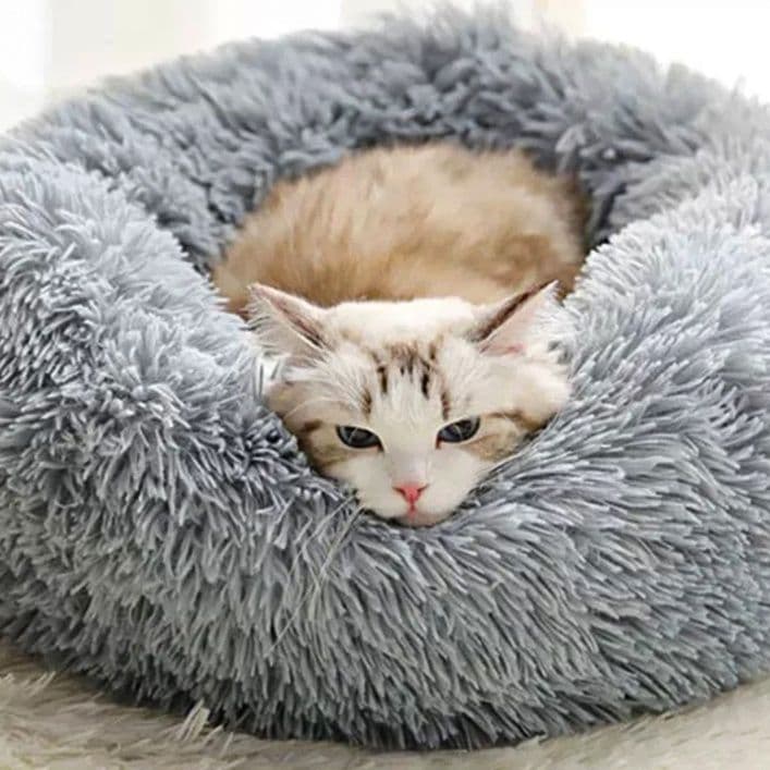 ペットマット 猫用 もふもふ冬眠ドーナツベッド