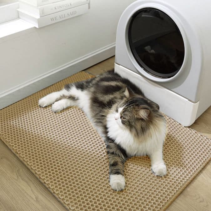 ペットマット 猫用 二重構造猫砂キャッチマット滑り止め付き