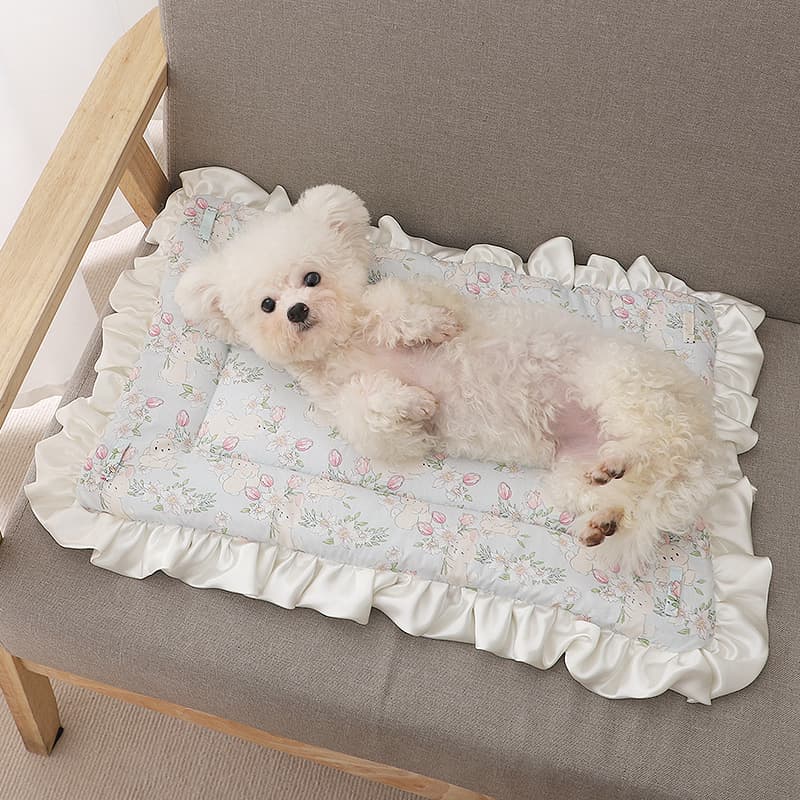 ペットマット 犬用 可愛い動物柄フリル付き快適マット