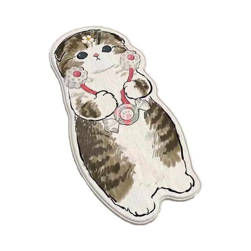 ペットマット 猫用 ねこちゃんデザイン滑り止め付マット