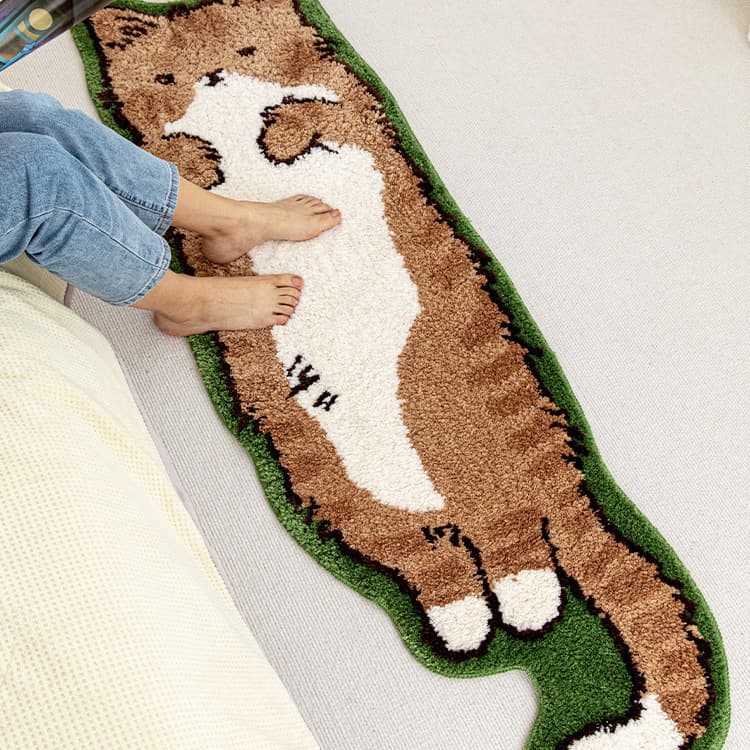 ペットマット 猫用 おすまし横寝キャット玄関マット