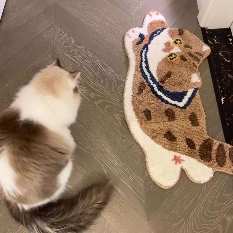 ペットマット 猫用 もふもふ羊毛ねこさんマット