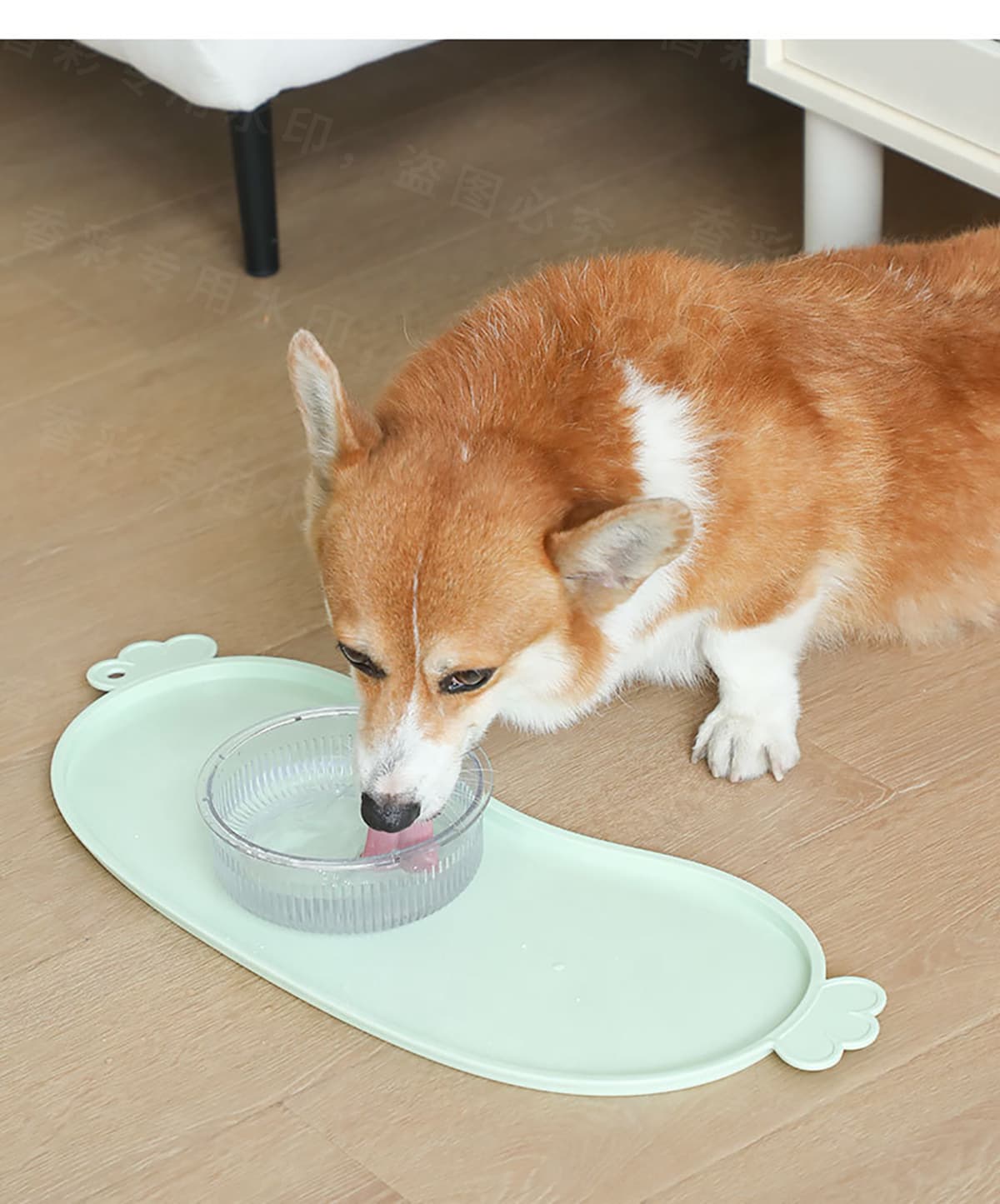ペットマット 犬猫兼用 かわいい肉球フード&ウォーターセット