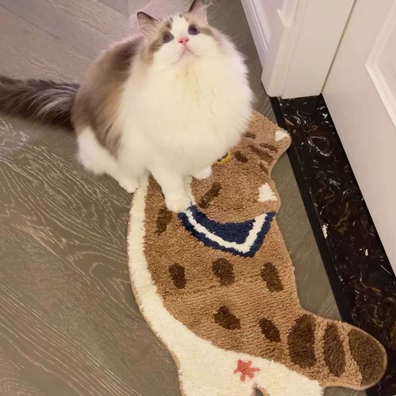 ペットマット 猫用 もふもふ羊毛ねこさんマット
