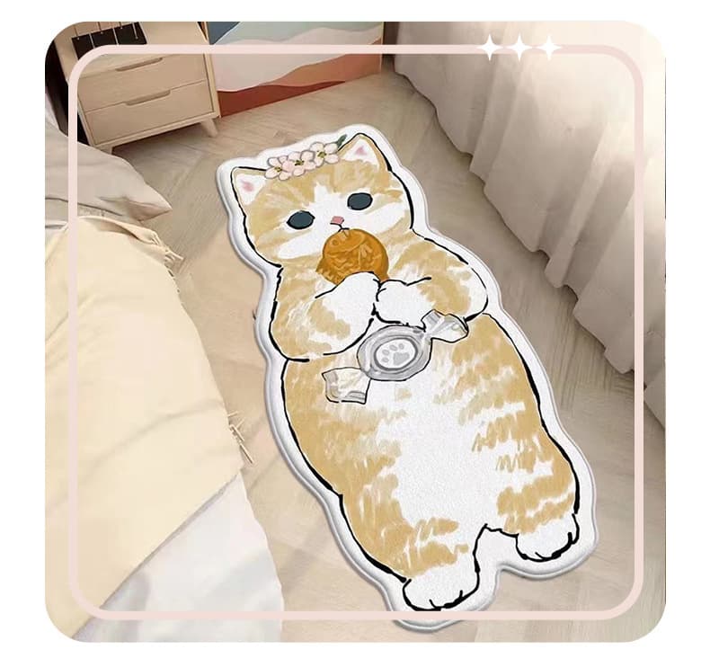 ペットマット 猫用 ねこちゃんデザイン滑り止め付マット