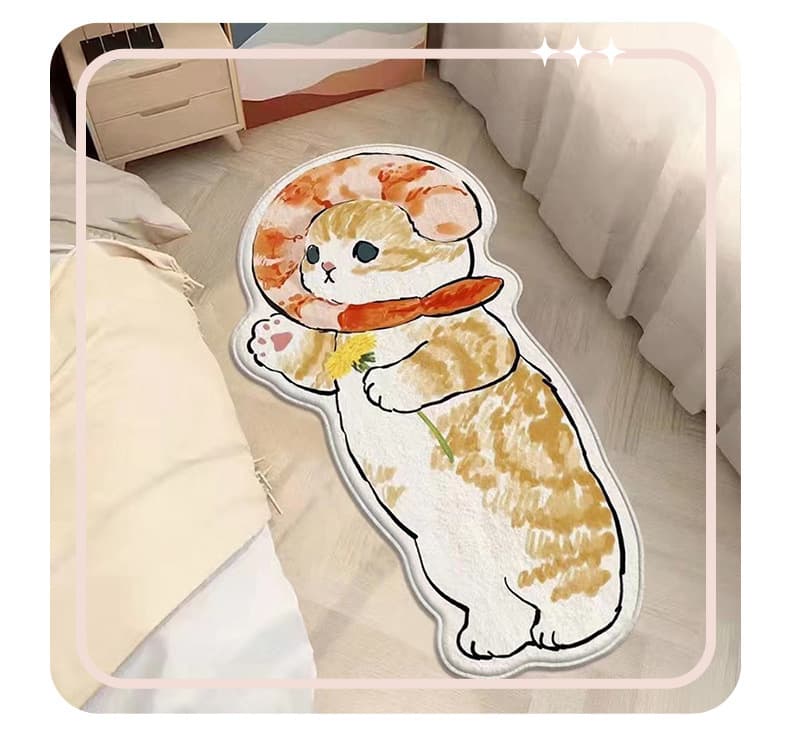 ペットマット 猫用 ねこちゃんデザイン滑り止め付マット