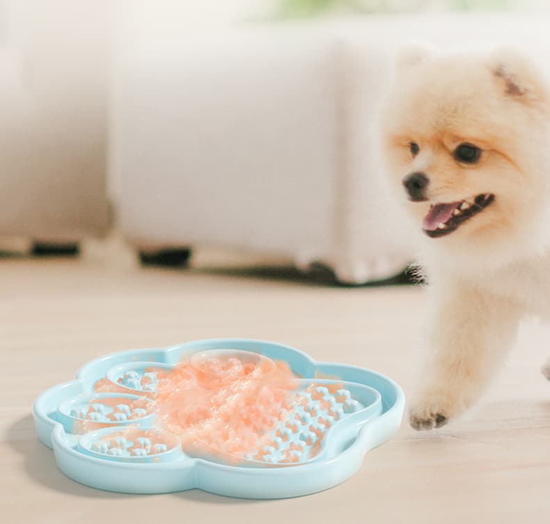 ペットマット 犬猫兼用 肉球型スローフードマット