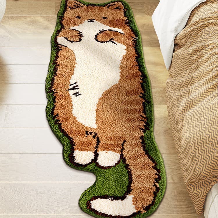 ペットマット 猫用 おすまし横寝キャット玄関マット
