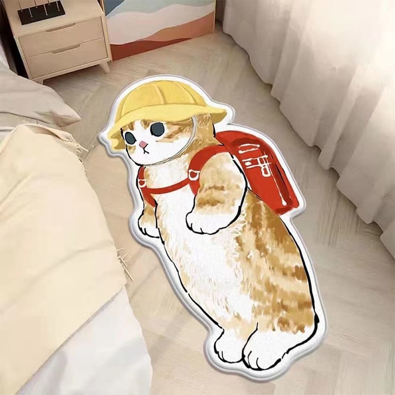 ペットマット 猫用 ねこちゃんデザイン滑り止め付マット